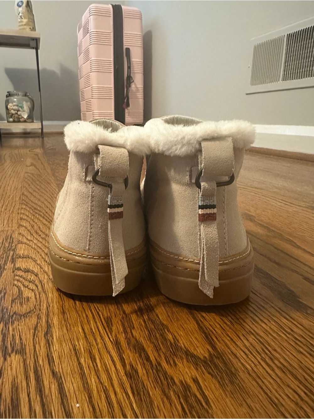 Toms Women's Light Beige Suede Fleece-Lined Slip-On - Picture 3 of 5